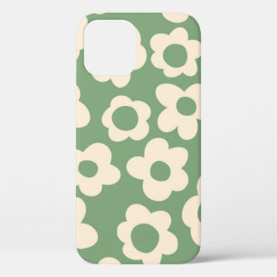 Seamless pattern with vintage vintage groovy flowe iPhone 12 case