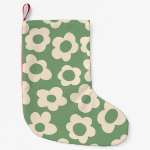 Seamless pattern with vintage vintage groovy flowe small christmas stocking