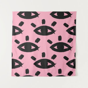 Seamless pattern with watercolor eyes tapestry