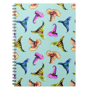 Seamless pattern with watercolor old hats,hand pai notebook