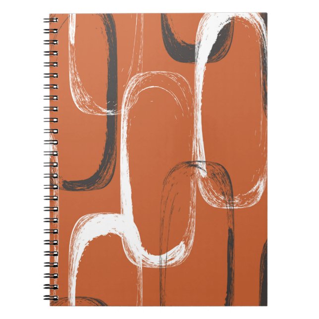Seamless pattern with watercolor orange  notebook (Front)