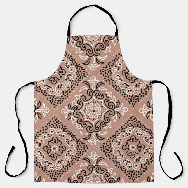 Seamless pattern with watercolor ornament apron (Front)