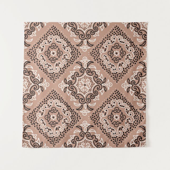 Seamless pattern with watercolor ornament tapestry (Front)