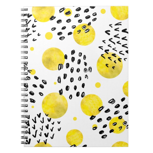 Seamless pattern with watercolor polka dots notebook (Front)
