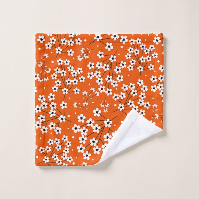 Seamless pattern with white small flowers wash cloth (Wash Cloth)