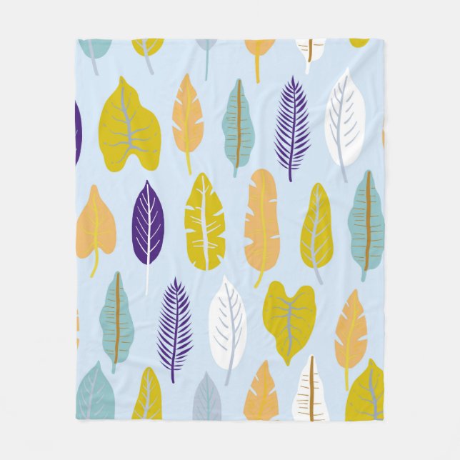 Seamless pattern with wild tropical rainforest pla fleece blanket (Front)