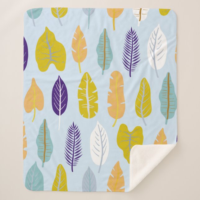 Seamless pattern with wild tropical rainforest pla sherpa blanket (Front)