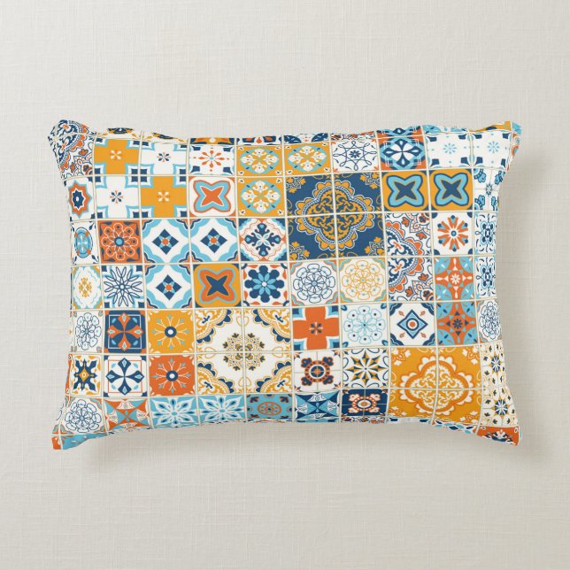 Seamless pattern with with Portuguese tiles. illus Accent Pillow (Front)