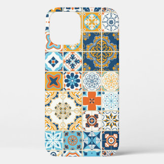 Seamless pattern with with Portuguese tiles. illus iPhone 12 Case