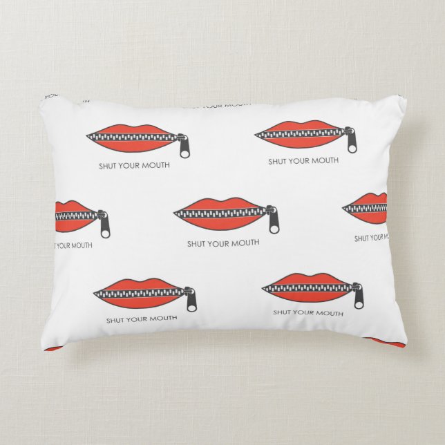 Seamless pattern with Woman's mouth with zipper cl Accent Pillow (Front)