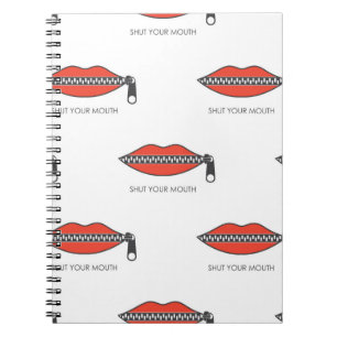 Seamless pattern with Woman's mouth with zipper cl Notebook