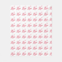 Seamless pattern with word love and hearts