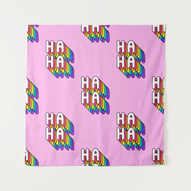 Seamless pattern with words “Ha-Ha” isolated on pi Tapestry (Front)