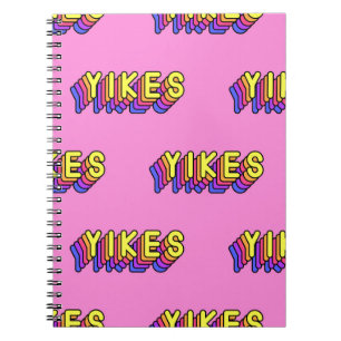 Seamless pattern with words “Yikes” isolated on pi Notebook
