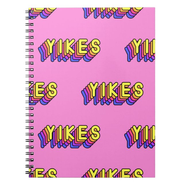 Seamless pattern with words “Yikes” isolated on pi Notebook (Front)