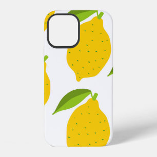 Seamless pattern with yellow fresh lemon iPhone 12 case
