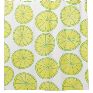Seamless pattern with yellow lemon slices on white