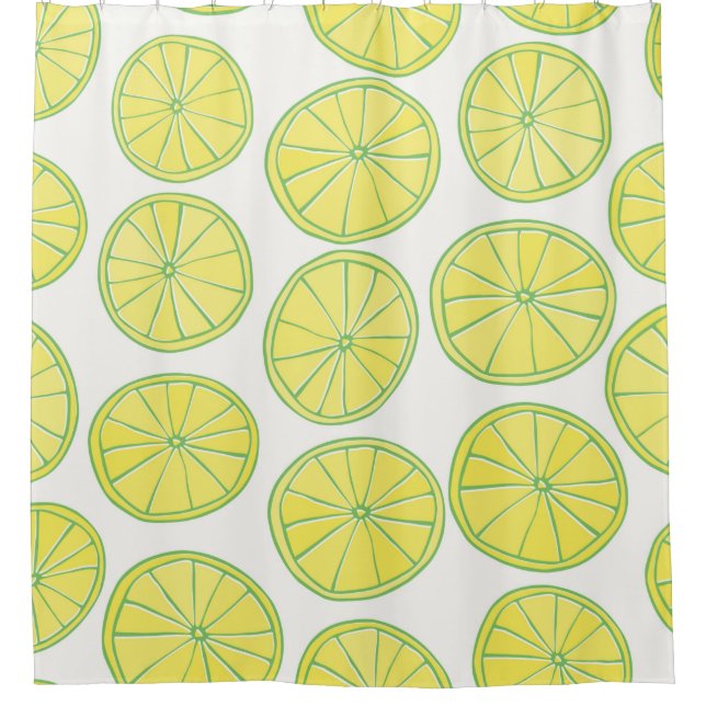 Seamless pattern with yellow lemon slices on white (Front)