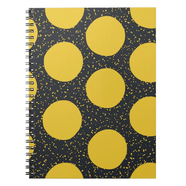 Seamless pattern with yellow polka dots notebook (Front)