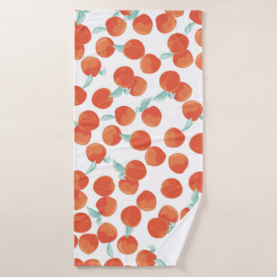 Seamless peach fruits, summer pattern. bath towel