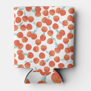 Seamless peach fruits, summer pattern. can cooler