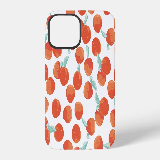 Seamless peach fruits, summer pattern. iPhone case (Back)