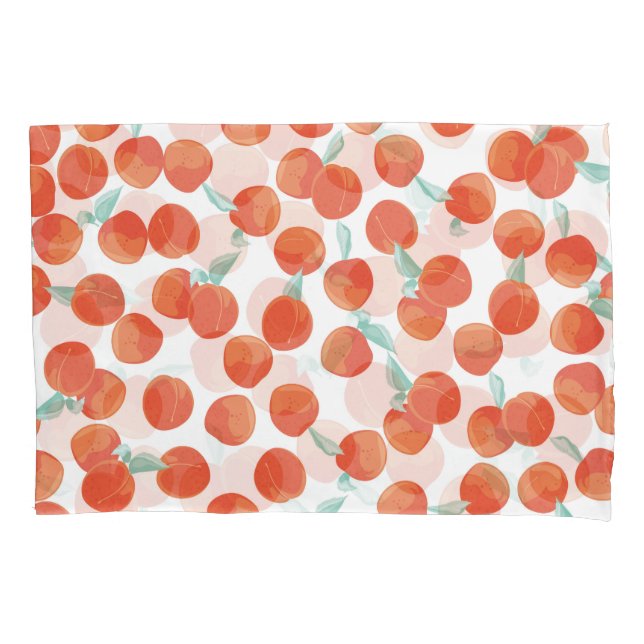 Seamless peach fruits, summer pattern. pillowcase (Front)