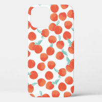 Seamless peach pattern with fruits background. Sum