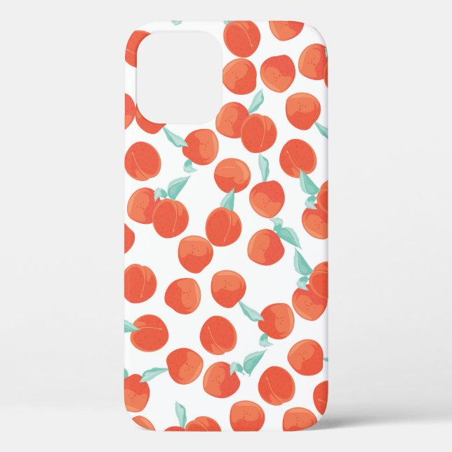 Seamless peach pattern with fruits background. Sum Case-Mate iPhone Case (Back)