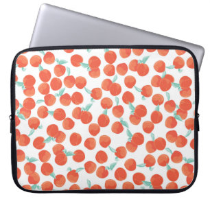 Seamless peach pattern with fruits background. Sum Laptop Sleeve