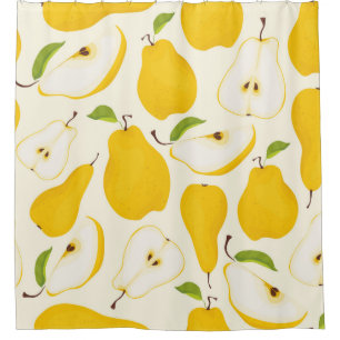 Seamless pear pattern. Different pears whole fruit