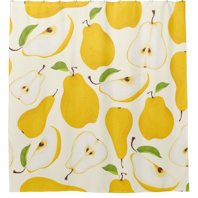 Seamless pear pattern. Different pears whole fruit (Front)