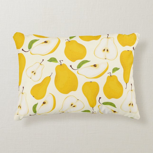 Seamless pear pattern. Different pears whole fruit Accent Pillow (Front)