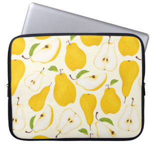 Seamless pear pattern. Different pears whole fruit Laptop Sleeve
