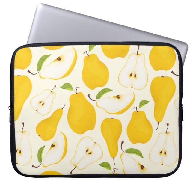 Seamless pear pattern. Different pears whole fruit Laptop Sleeve (Front)