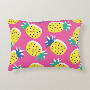 seamless pineapple fruit crazy colors pattern. Ch Accent Pillow