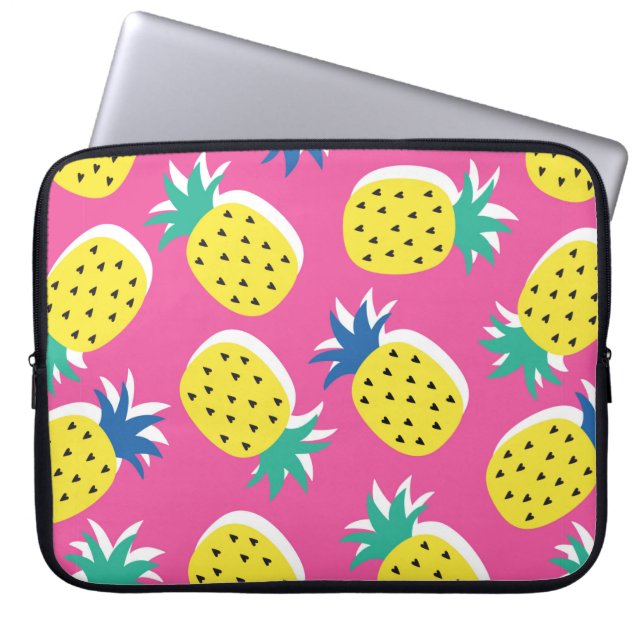  seamless pineapple fruit crazy colours pattern. C Laptop Sleeve (Front)