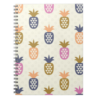 Seamless Pineapples Vintage Pattern Design Notebook