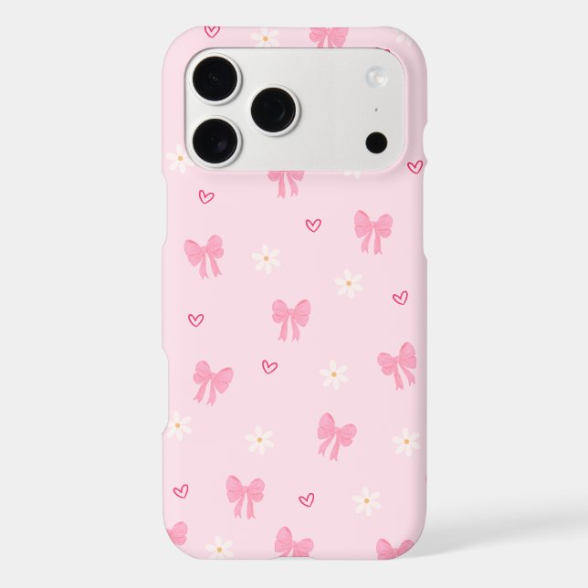 Seamless Pink Bow and Floral Pattern – Cute Girly  (Verso)