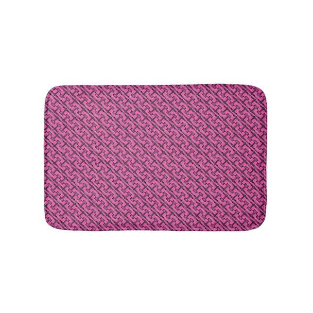 Seamless pink pattern bath mat (Front)