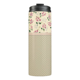 Seamless pink small cute forget-me-not flowers flo thermal tumbler