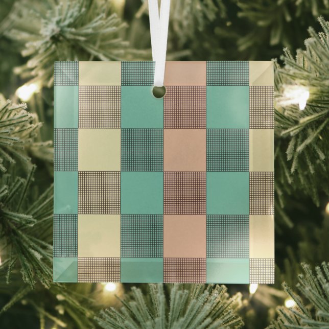 Seamless plaid pattern   glass ornament (Insitu)