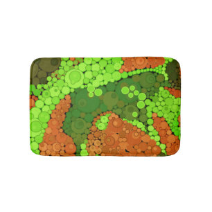 Seamless pointillism hand painted circles round sh bath mat