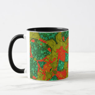 Seamless pointillism hand painted circles round sh mug