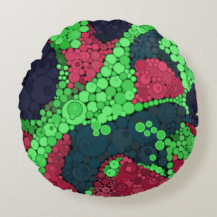 Seamless pointillism hand painted circles round sh pillow
