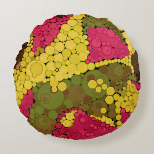 Seamless pointillism hand painted circles round sh pillow