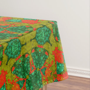 Seamless pointillism hand painted circles round sh tablecloth