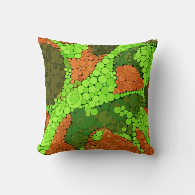 Seamless pointillism hand painted circles round sh throw pillow (Front)