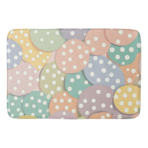 Seamless Polka Dot Pattern in Pastel Colors Bath Mat