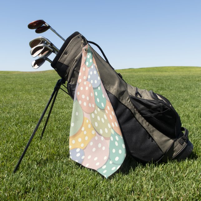 Seamless Polka Dot Pattern in Pastel Colours Golf Towel (Green)